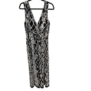 Glamour Black & White V Neck Sleeveless Stretch Knit Dress Size 10